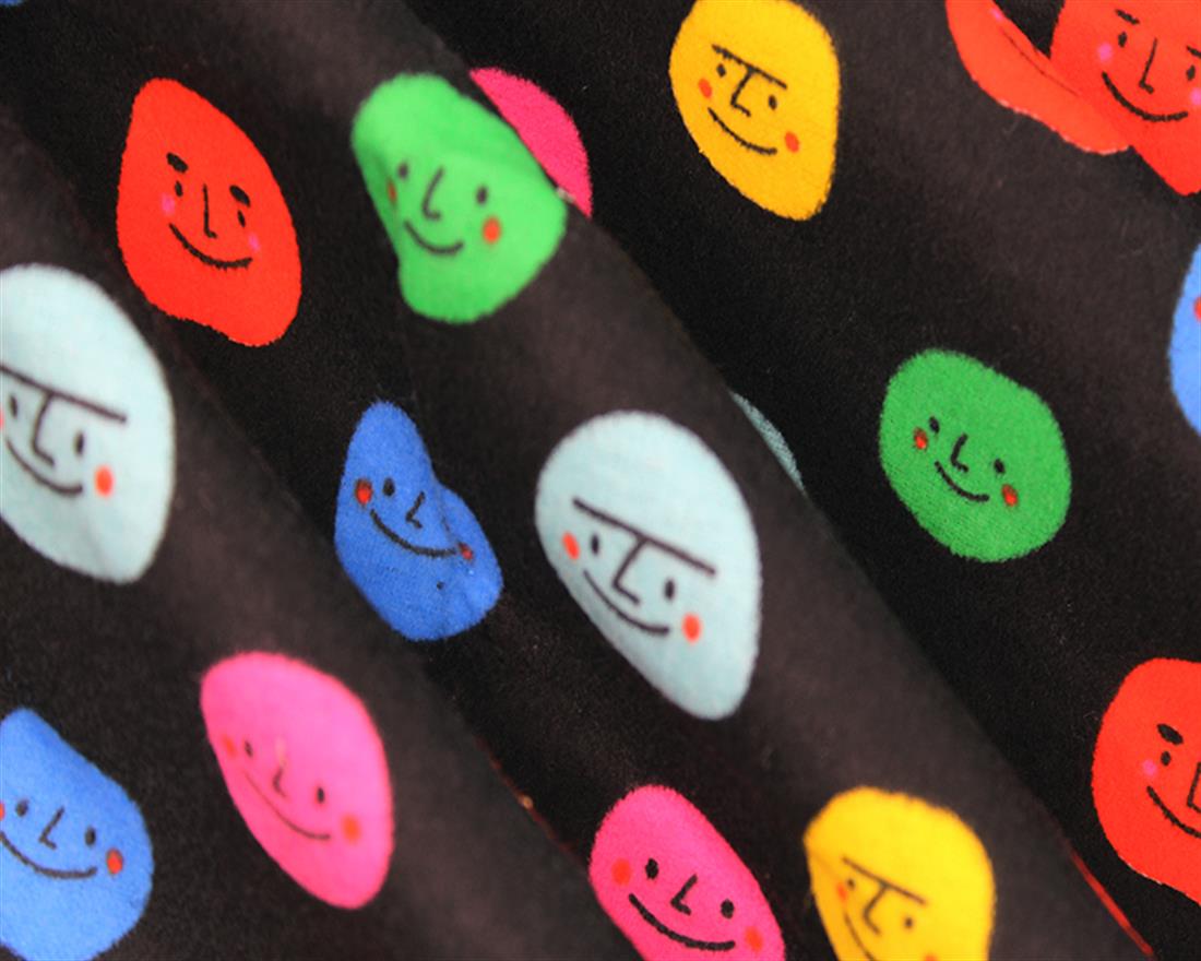 Smiley Faces Winceyette Traditionally Printed Brushed Cotton Fabric