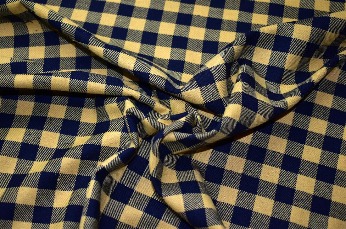 Black & Yellow Tartan Printed Soft Brushed Flannel Winceyette 100%…