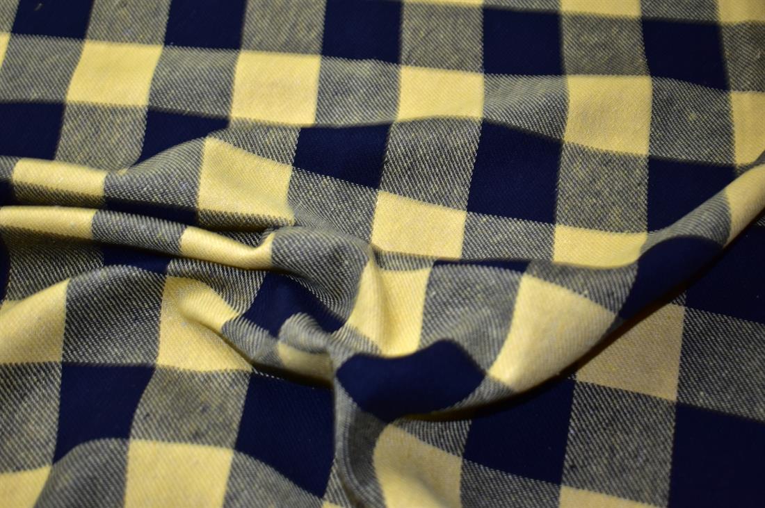 Black & Yellow Tartan Printed Soft Brushed Flannel Winceyette 100%…