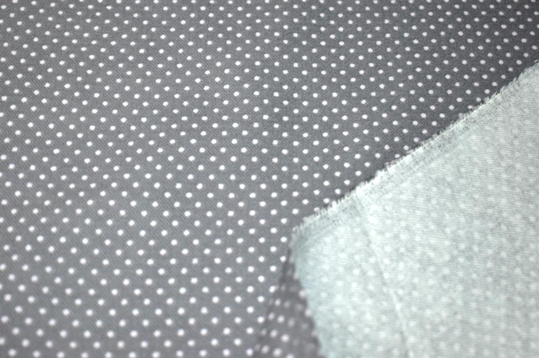 Grey Spots Printed Soft Brushed Flannel Winceyette 100% Cotton Fabric