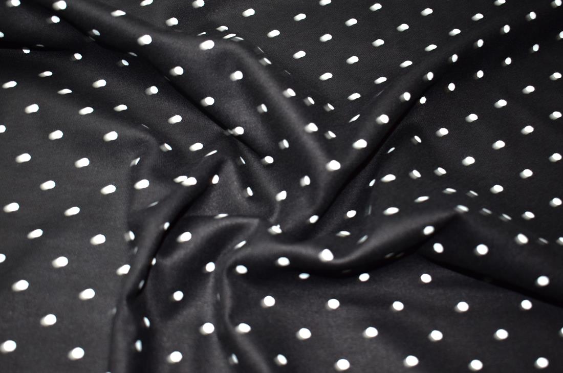Black Spots Printed Soft Brushed Flannel Winceyette 100% Cotton Fabric