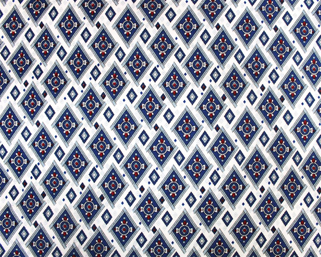 Blue Brushed Cotton Is a Staple Fiber Printed Fabric