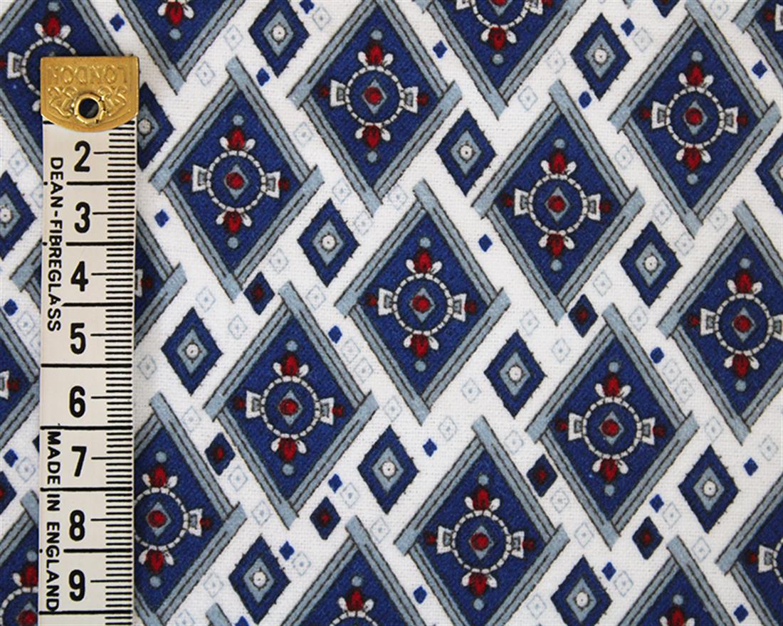 Blue Brushed Cotton Is a Staple Fiber Printed Fabric