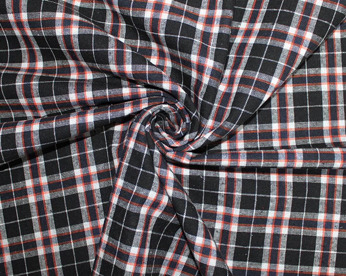 Brushed Check Printed Cotton Fabric