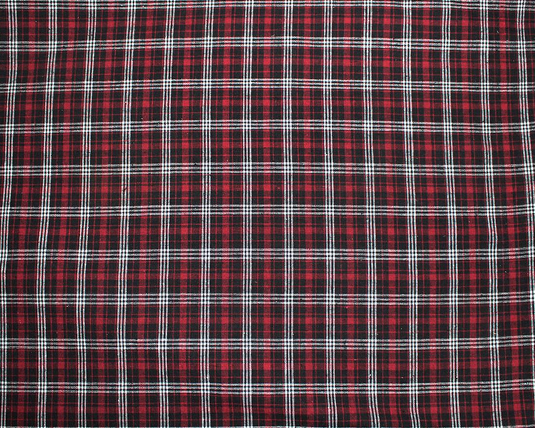 Brushed Check Printed Cotton Fabric