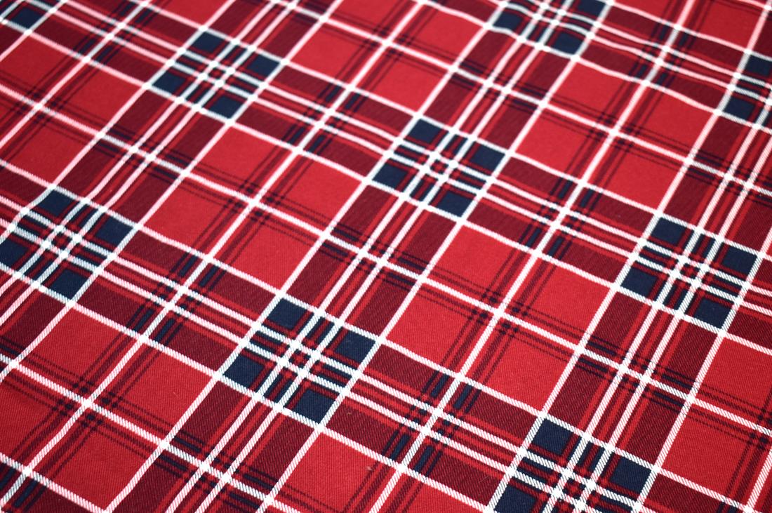 Red & Navy Tartan Printed Soft Brushed Flannel Winceyette 100% Cotton…