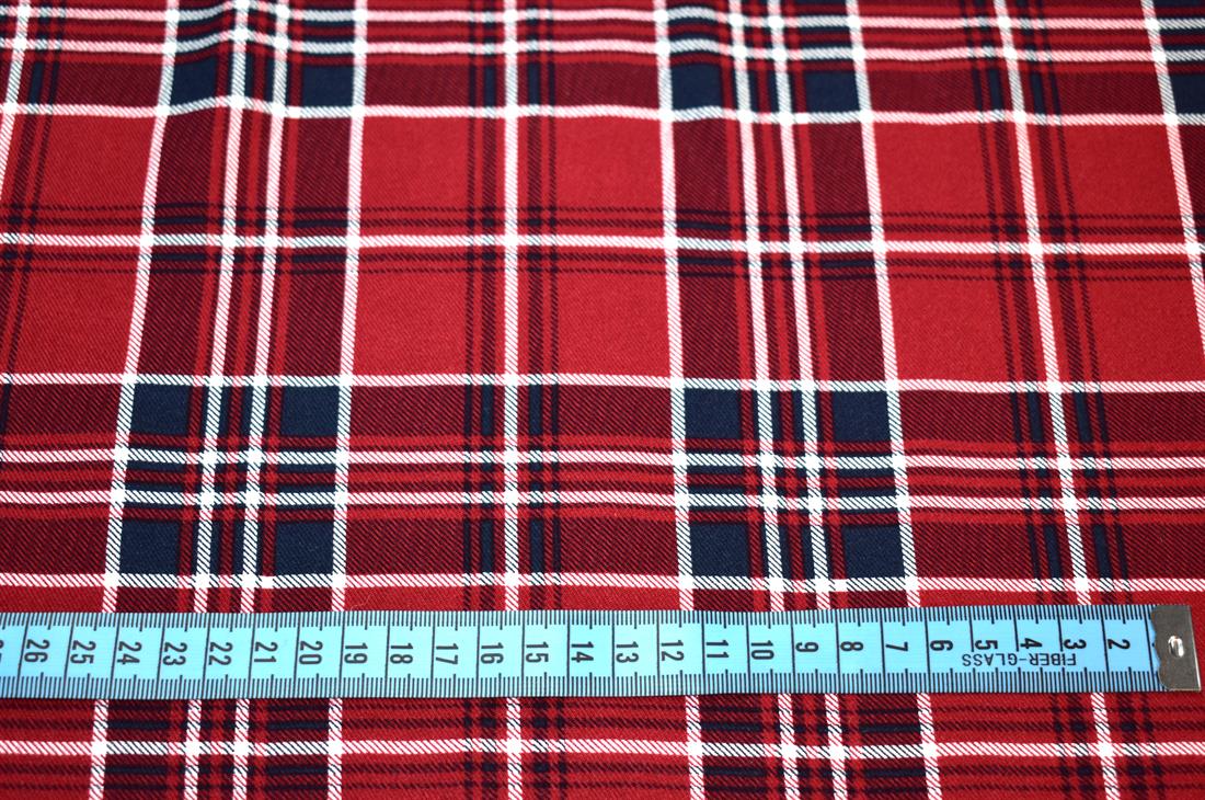 Red & Navy Tartan Printed Soft Brushed Flannel Winceyette 100% Cotton…