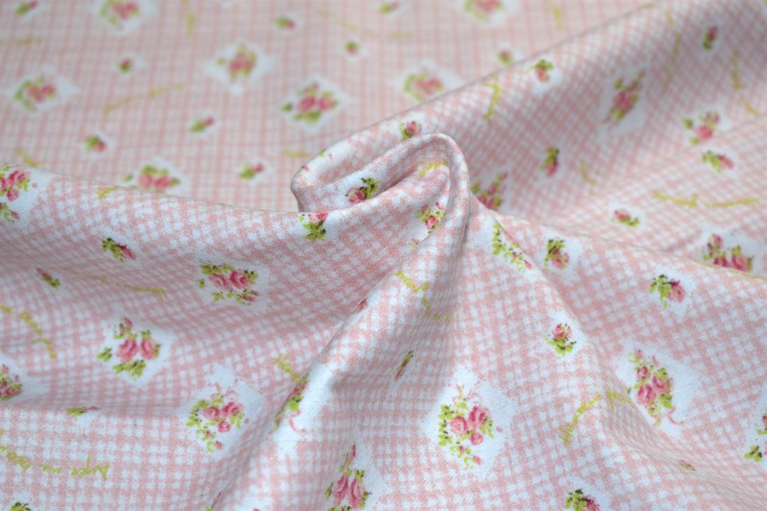 Light Pink Brushed Cotton Printed Fabric