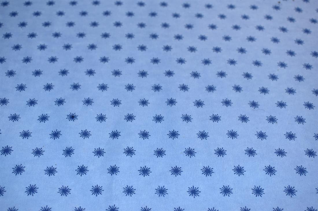 Blue Brushed Cotton Printed Fabric
