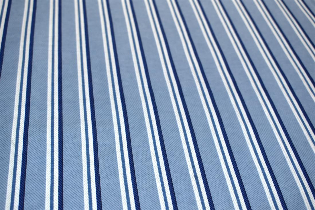 Blue Printed Brushed Flannel Winceyette 100% Cotton Fabric