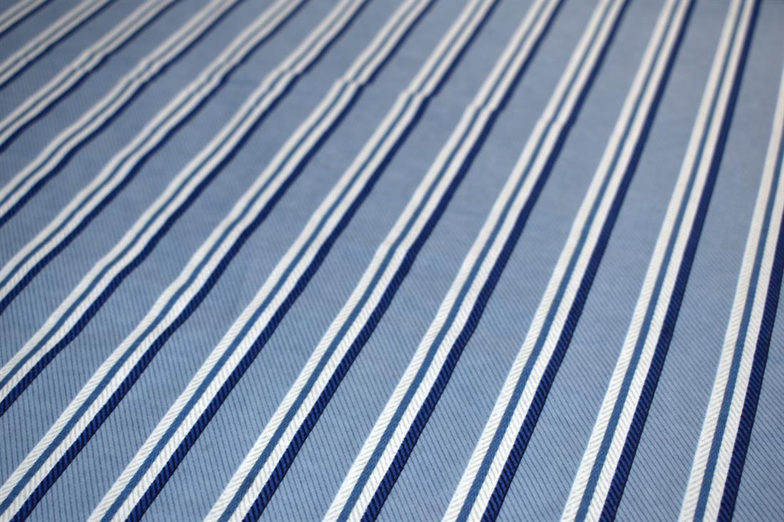 Blue Printed Brushed Flannel Winceyette 100% Cotton Fabric