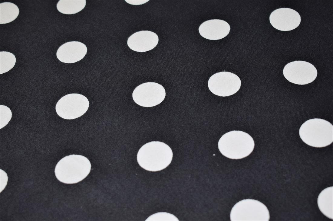 Black Spots Printed Brushed Flannel Cotton Fabric
