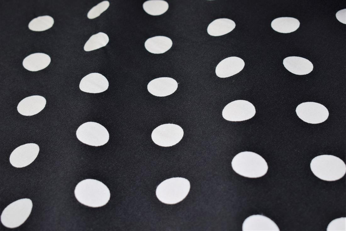 Black Spots Printed Brushed Flannel Cotton Fabric