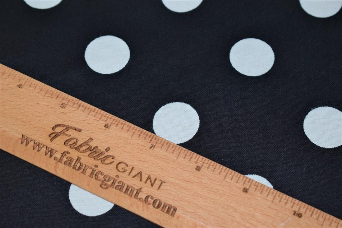 Black Spots Printed Brushed Flannel Cotton Fabric