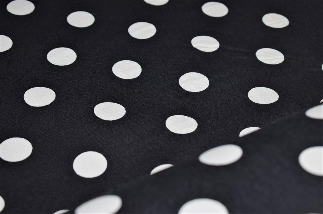 Black Spots Printed Brushed Flannel Cotton Fabric