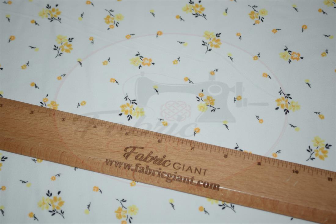 White Printed Brushed/Jersey Fabric