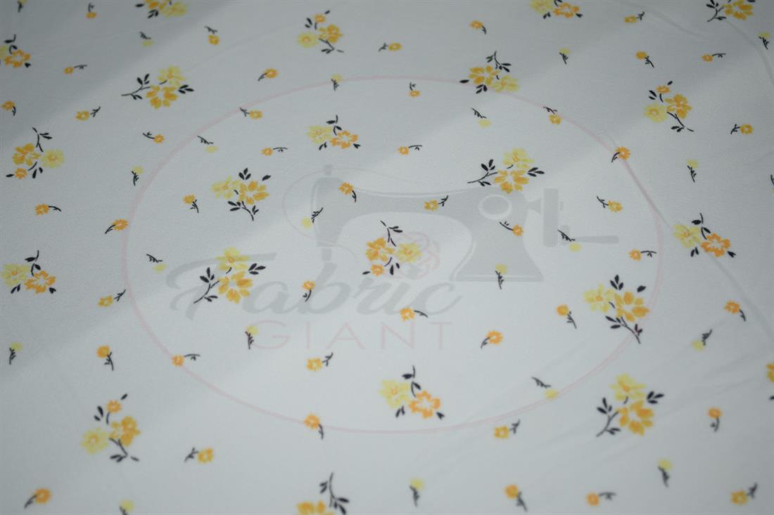 White Printed Brushed/Jersey Fabric