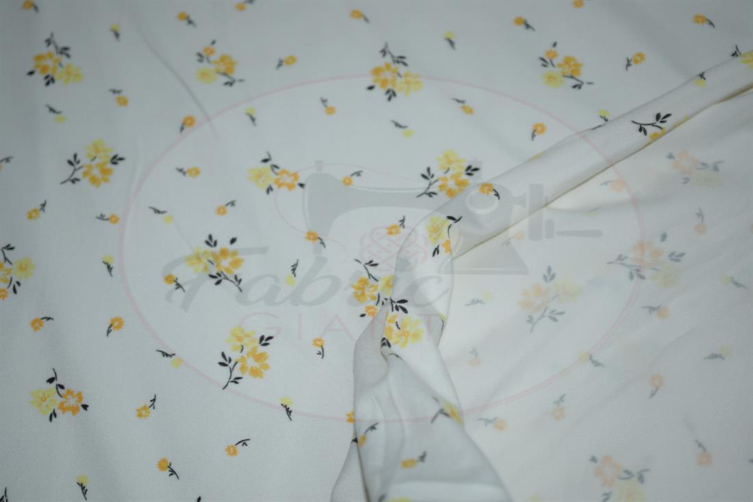 White Printed Brushed/Jersey Fabric