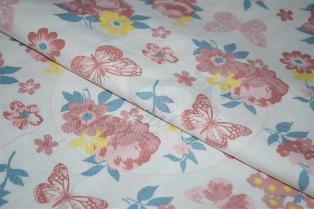 White Soft Printed DTY Brushed Jersey