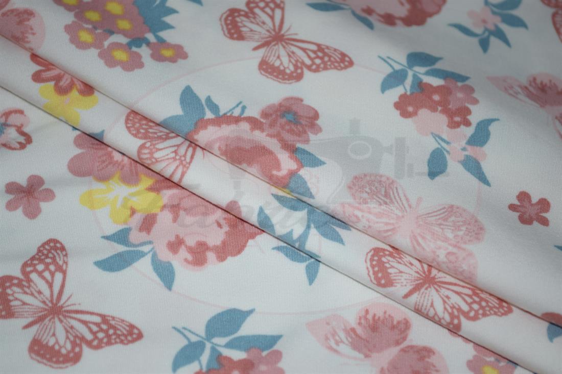 White Soft Printed DTY Brushed Jersey