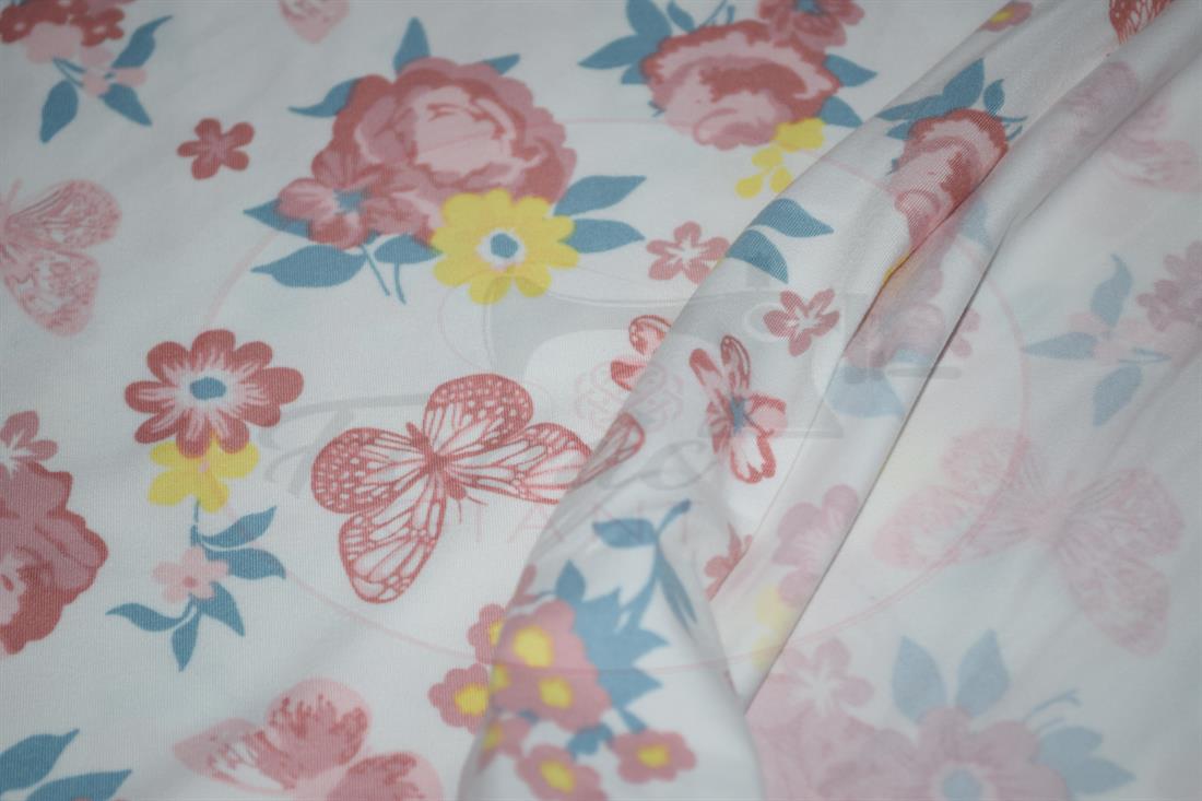 White Soft Printed DTY Brushed Jersey