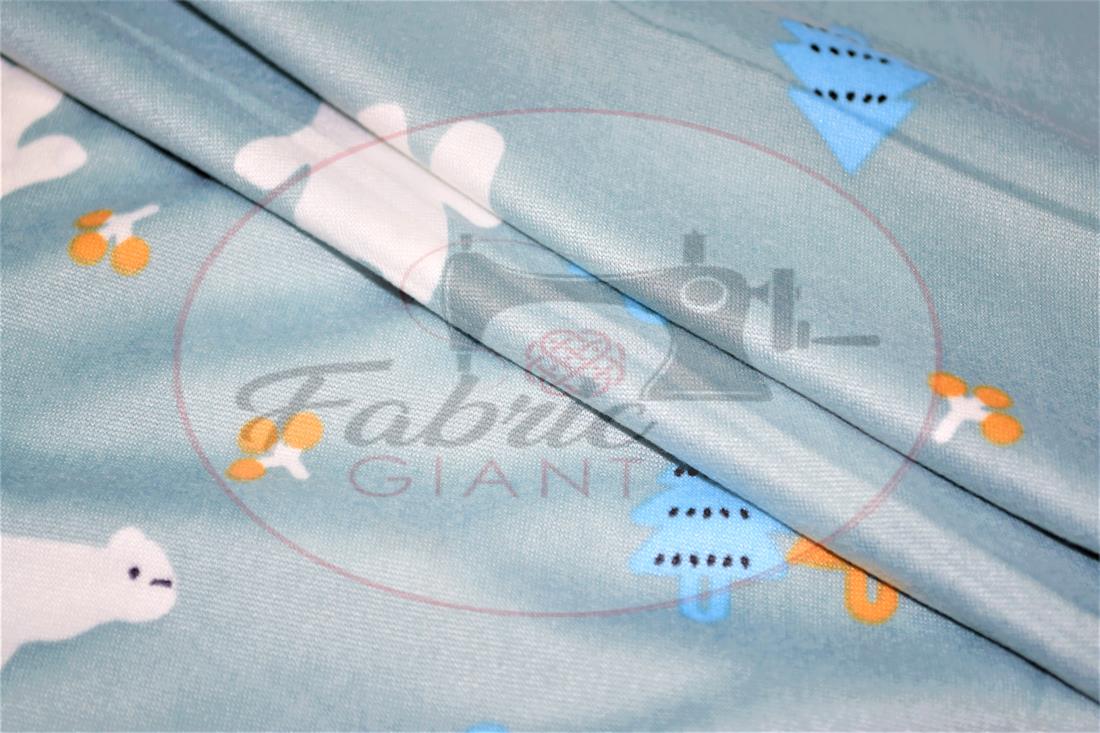 Grey Soft Printed DTY Brushed Jersey