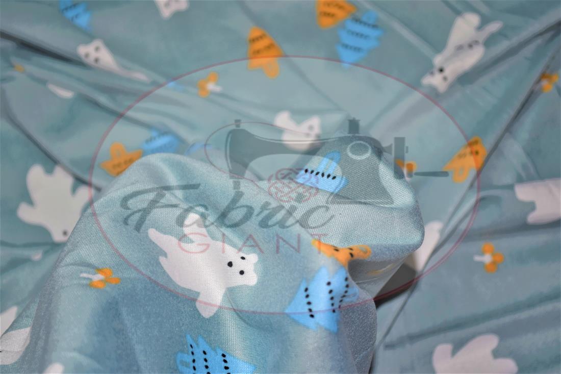 Grey Soft Printed DTY Brushed Jersey