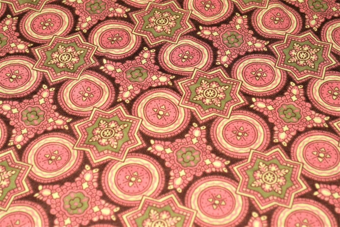 Orange 70s Pattern Soft Printed DTY Brushed Jersey