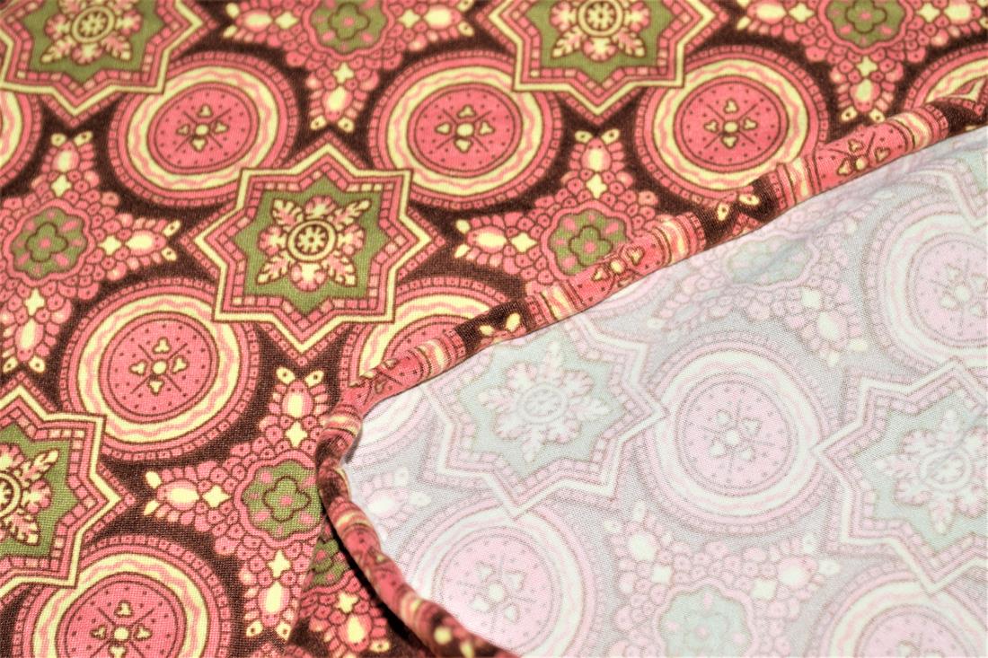 Orange 70s Pattern Soft Printed DTY Brushed Jersey