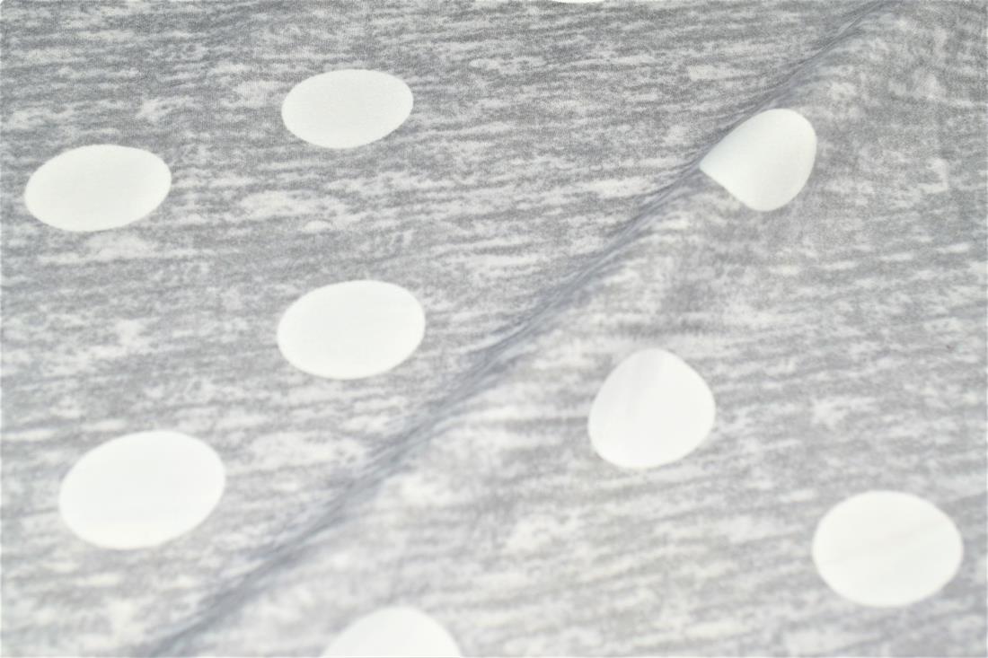 Grey Polka Dot Soft Printed DTY Brushed Jersey