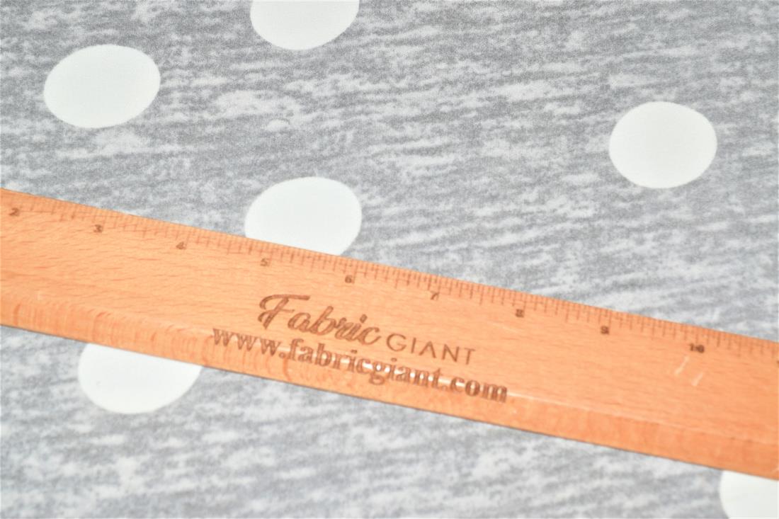 Grey Polka Dot Soft Printed DTY Brushed Jersey