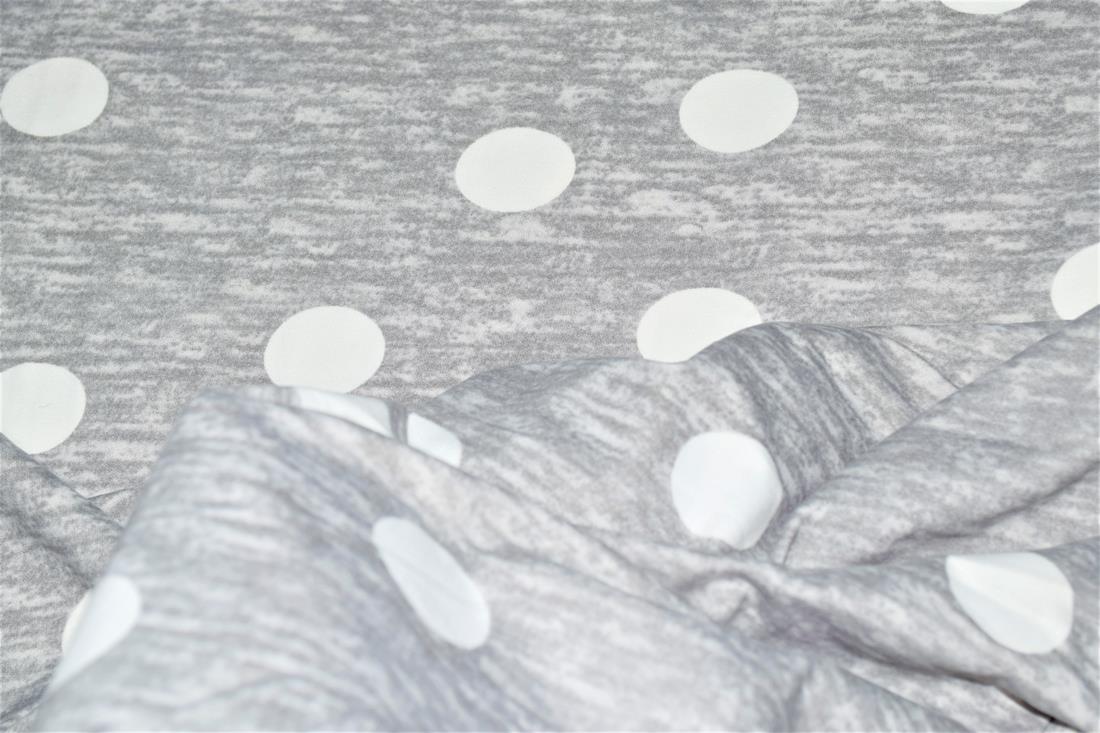 Grey Polka Dot Soft Printed DTY Brushed Jersey