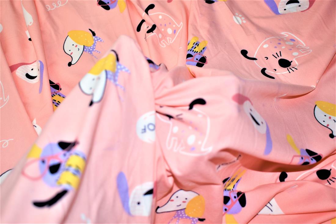 Light Pink Soft Printed Brushed Jersey