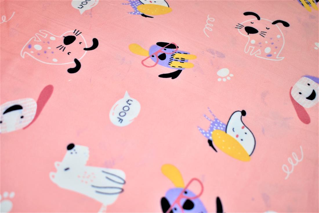 Light Pink Soft Printed Brushed Jersey
