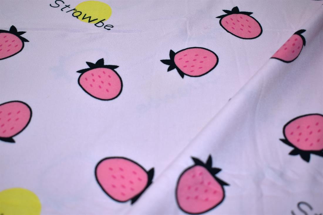 Pink Printed Brushed/Jersey Fabric