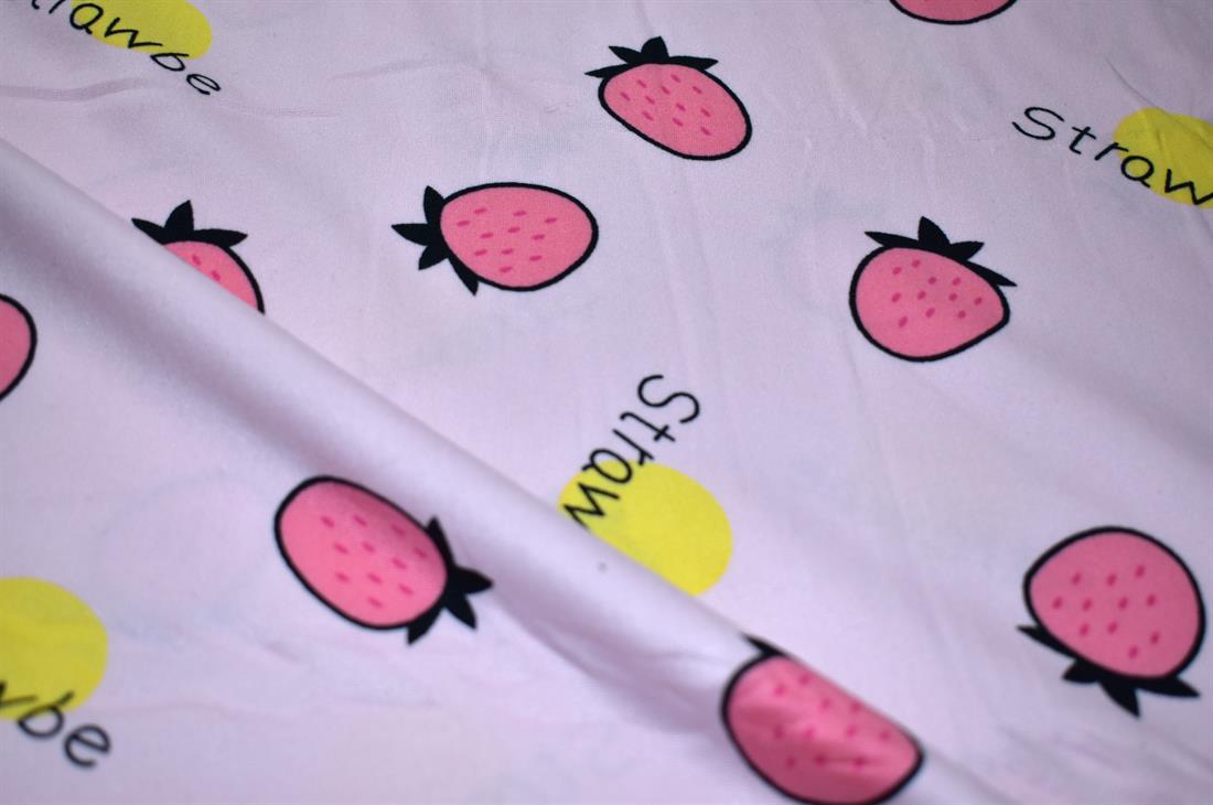 Pink Printed Brushed/Jersey Fabric