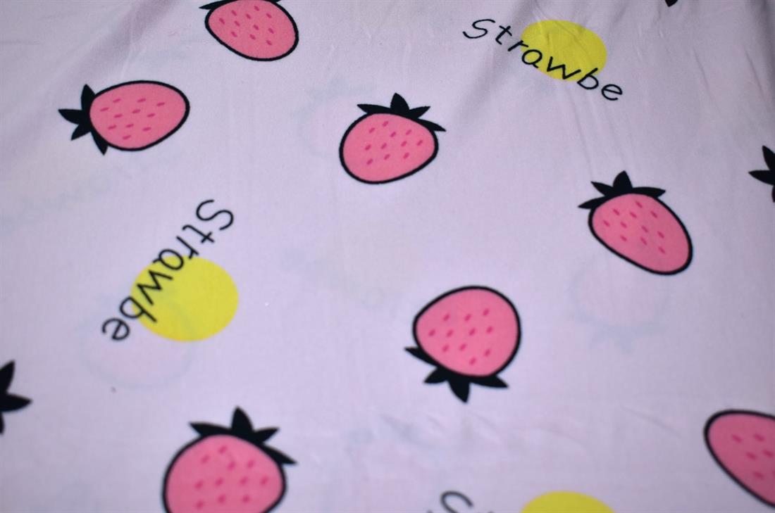 Pink Printed Brushed/Jersey Fabric