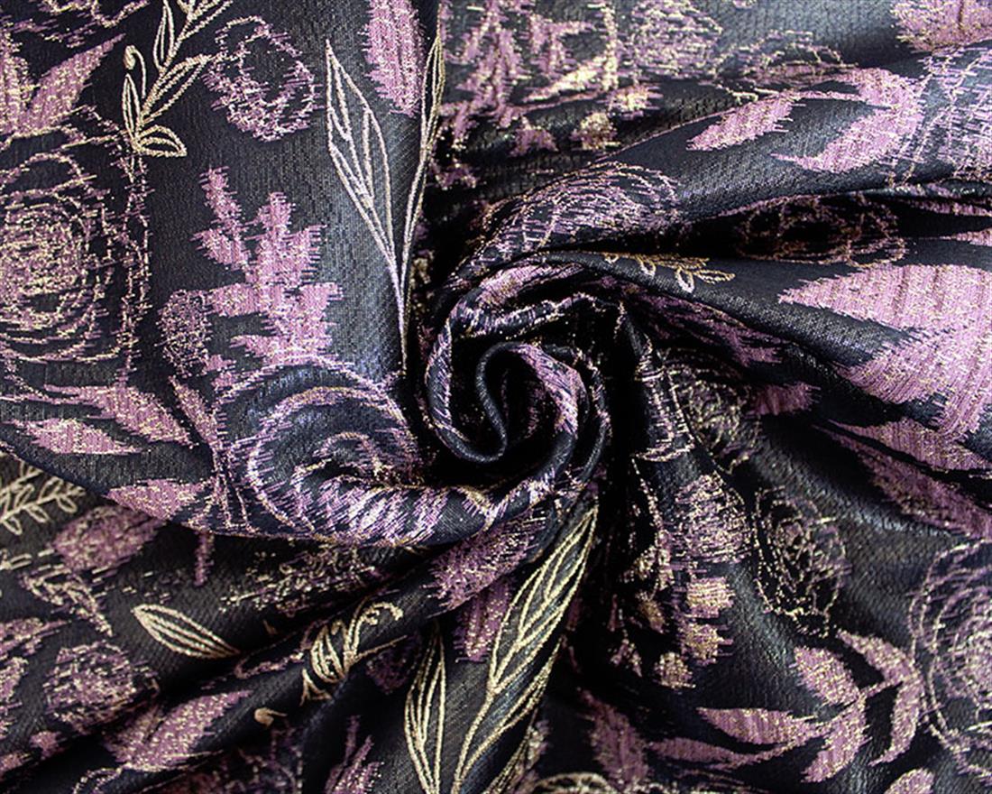 Metallic Rose Bush Brocade