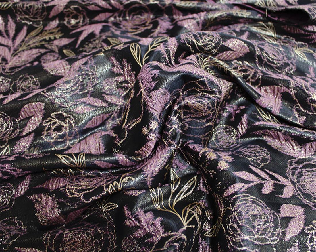 Metallic Rose Bush Brocade