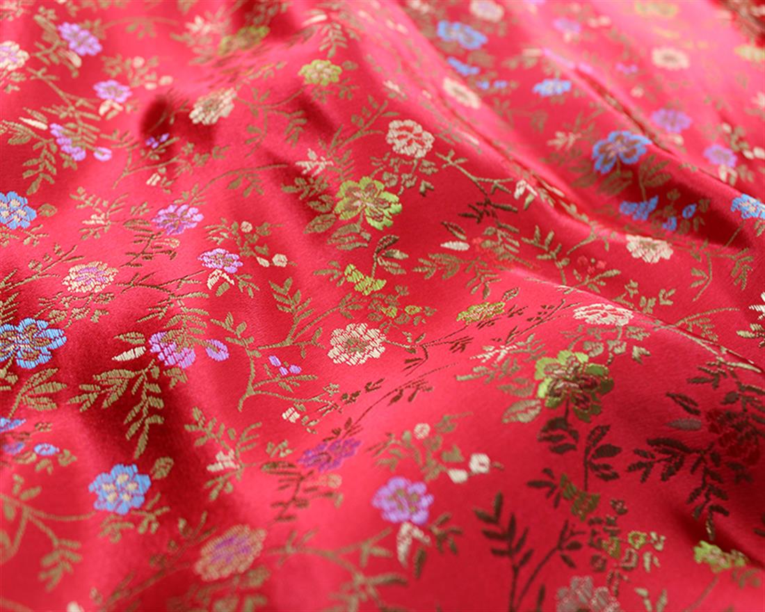 Red Chinese Flower Brocade