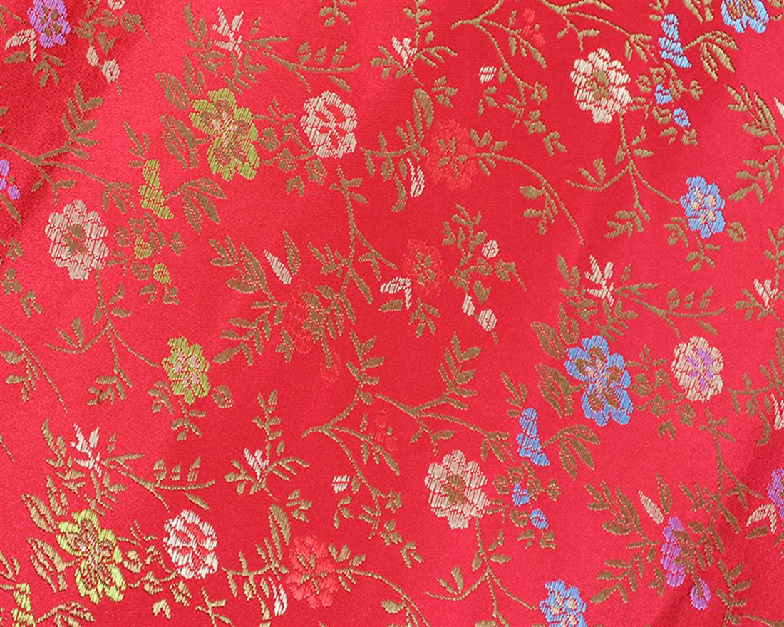 Red Chinese Flower Brocade