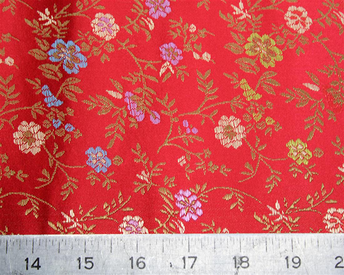 Red Chinese Flower Brocade