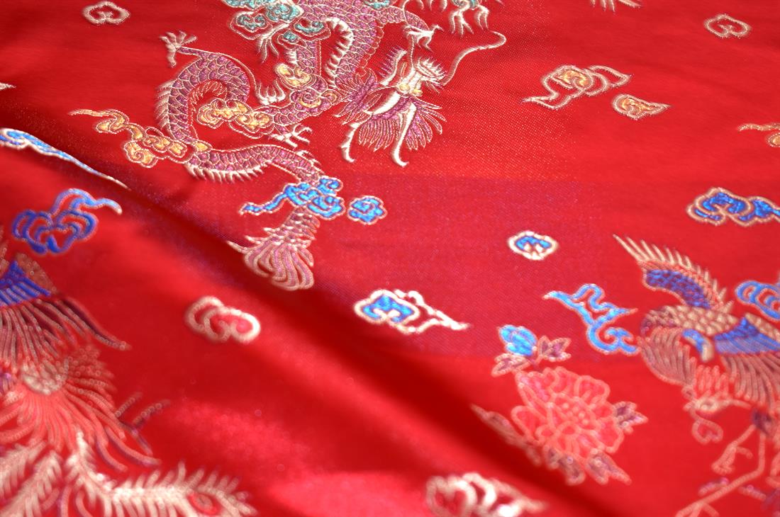 Red Chinese Brocade Fabric