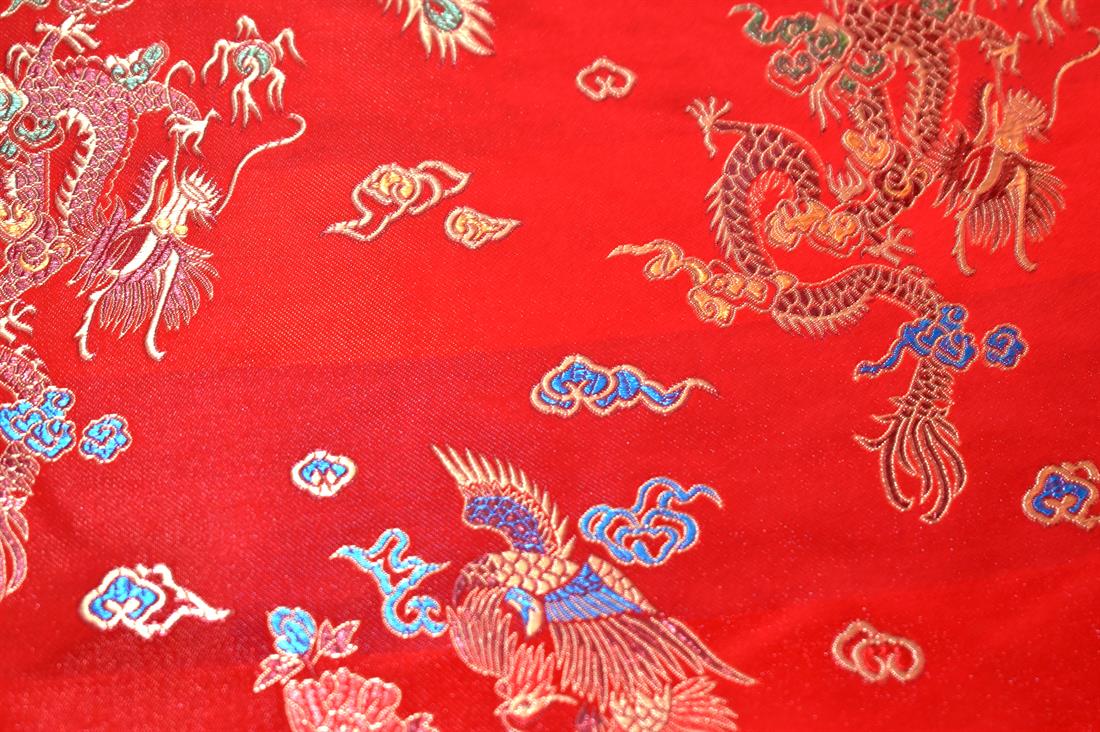 Red Chinese Brocade Fabric