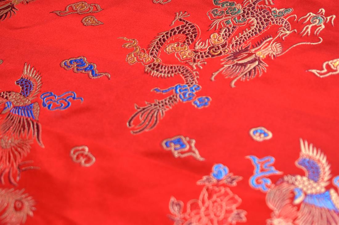 Red Chinese Brocade Fabric