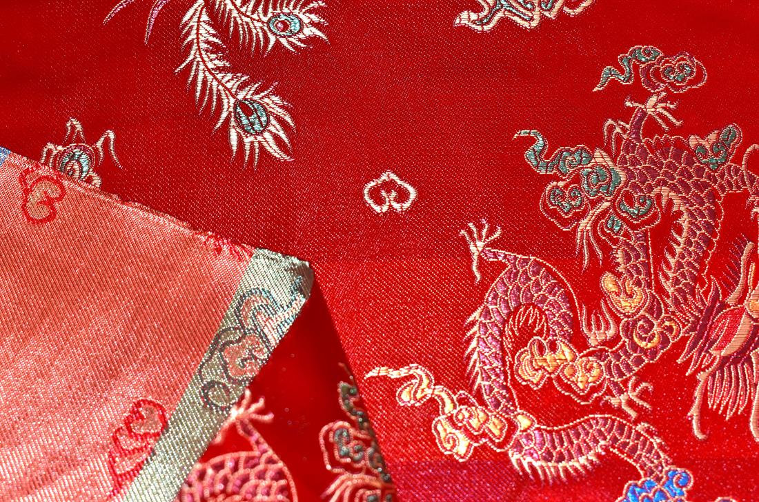 Red Chinese Brocade Fabric