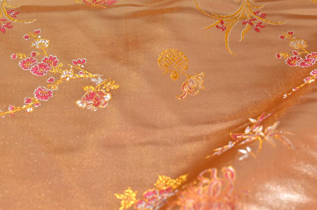 Light Peach Chinese Brocade Fabric