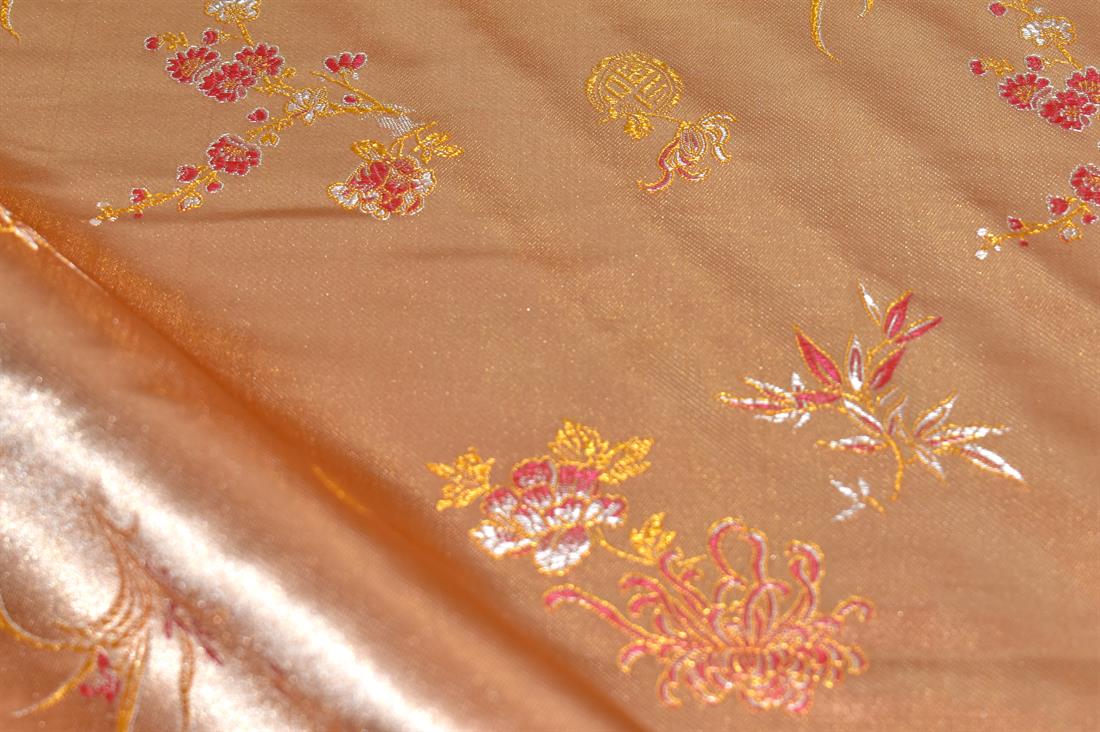 Light Peach Chinese Brocade Fabric