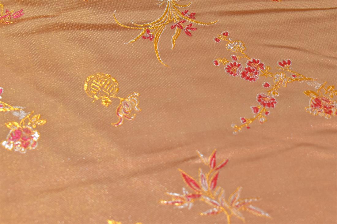 Light Peach Chinese Brocade Fabric