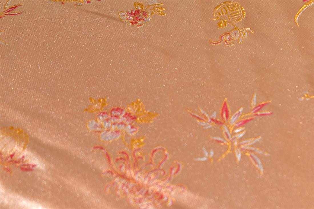 Light Peach Chinese Brocade Fabric